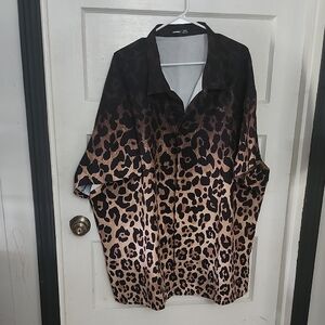 NFINITY Brown and Black Leopard Print Shirt
